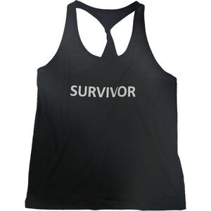 L.A.M. Womens Survivor Racerback Tank Top, Black, NWT